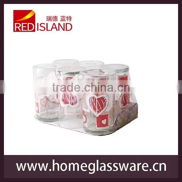 2014 latest new fresh fruits decal design of Whisky glass cup/Glass cup