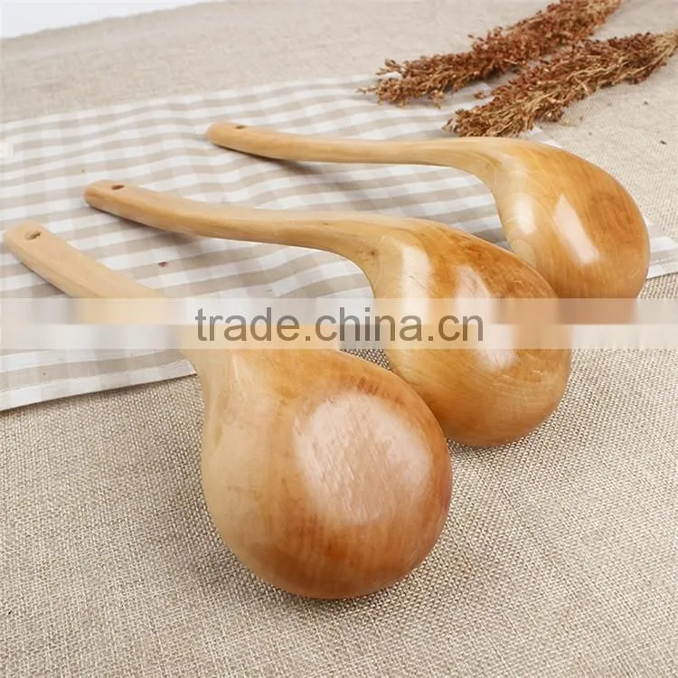 Chinese Natural Wood Soup Spoon, Green wooden Spoon for custom printed Kitchen
