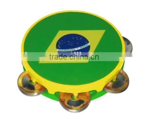 Hot Sell Eco-friendly Plastic Baby Timbrel Carton toy musical instrument,timbrel,instrument music