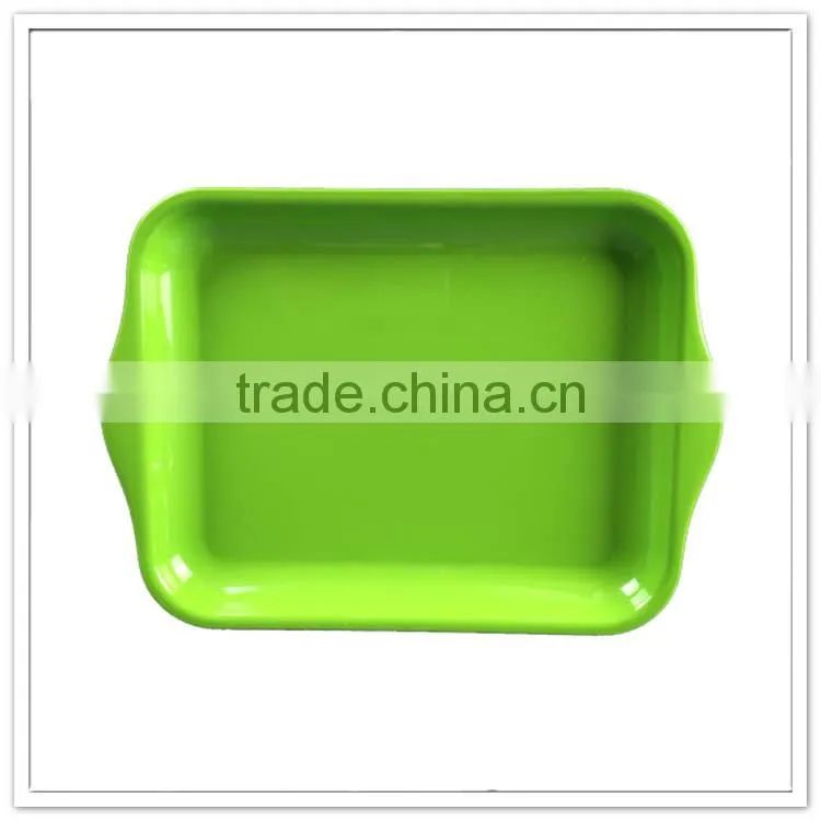 Solid color melamine handled trays, cheap 9inch lunch school tray