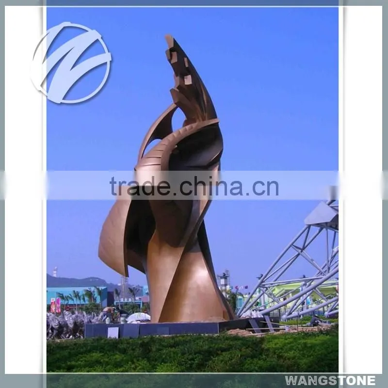Large abstract garden bronze sculpture