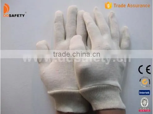Natural Cotton Interlock Reversible Knit Wrist Anti Static Safety Gloves