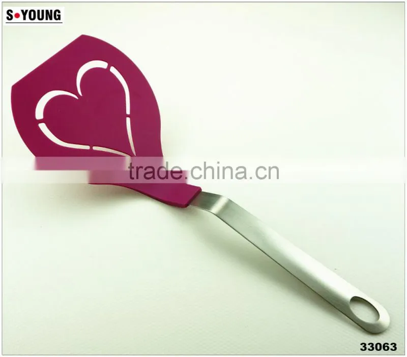 33063 Hart shape Kitchen nylon shovel spatula turner, cake, egg turner spatula shovel