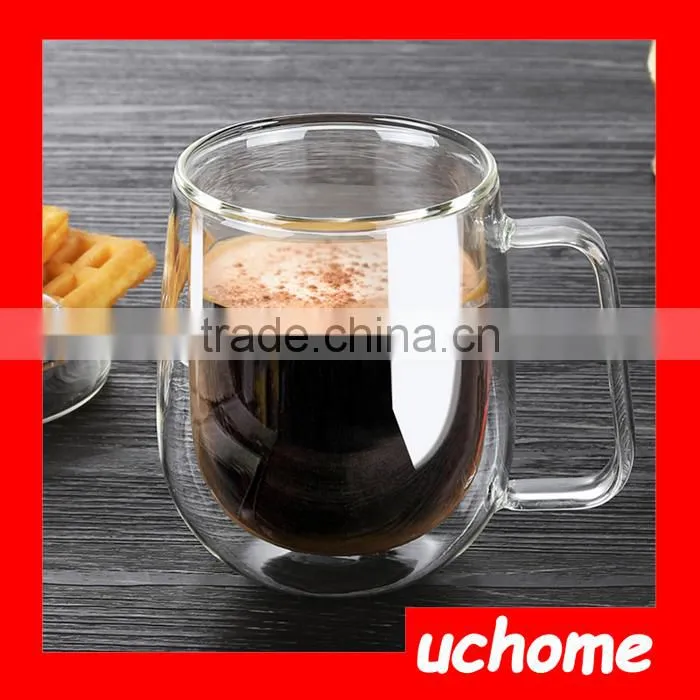 UCHOME High Quality Small Glass Mug Coffe Cup With Handle