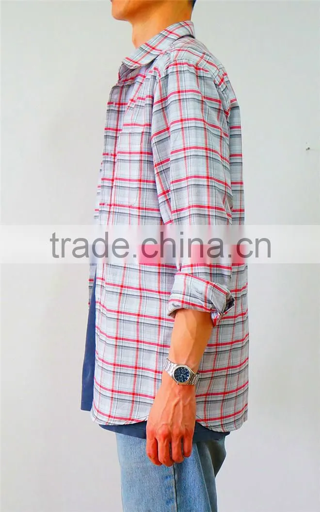 100% cotton yarn dye long sleeve shirt, men long sleeve shirt, spring/fall shirt