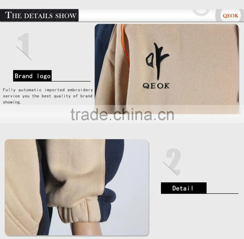 Customized men crewneck sweatshirt with pockets