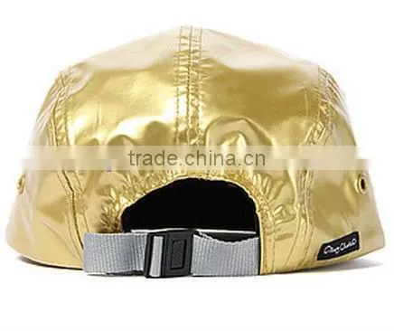 Gold water proof custom 5 panel wholesale hip hop hats