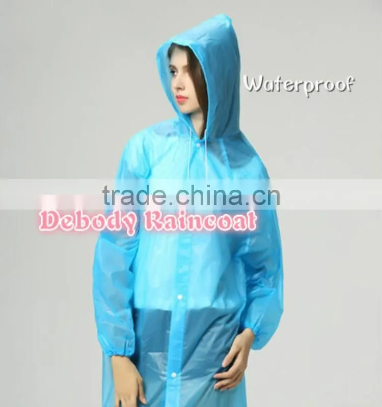 Waterproof portable kids PVC raincoat/rain poncho with hood and print
