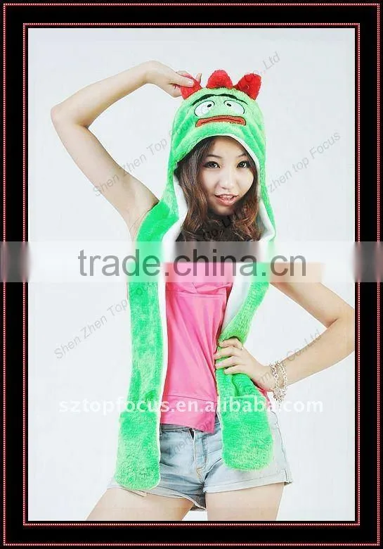 2012 FLUFFY DOMO ANIMAL HAT WITH LONG SCARF MITTENS
