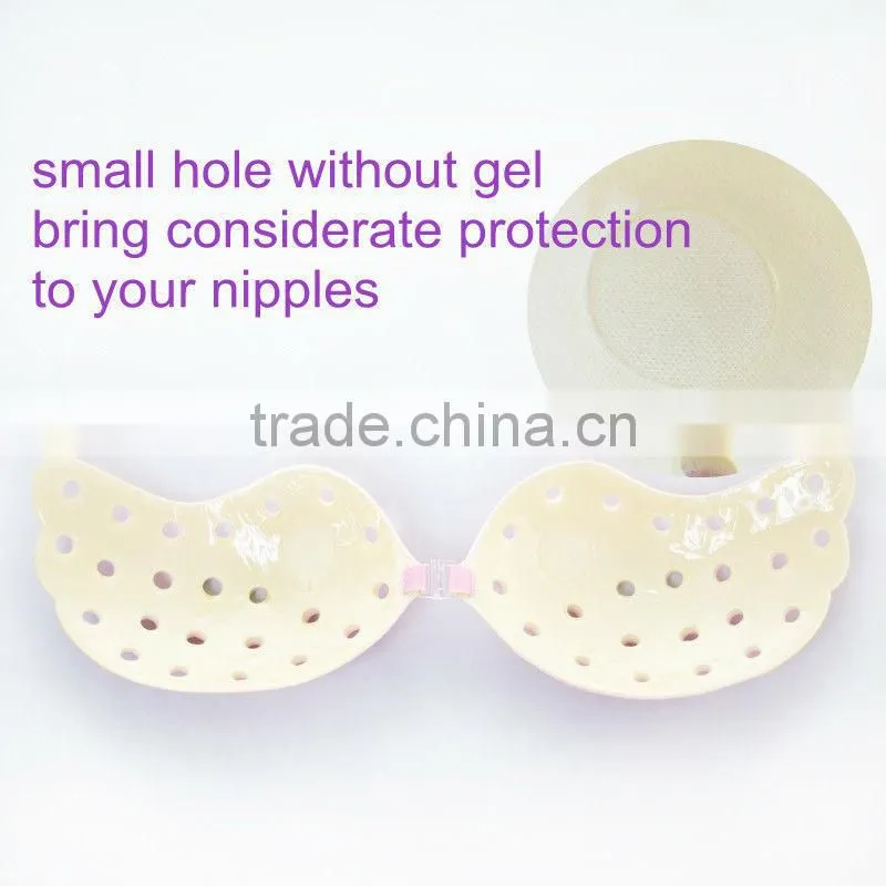 Super thin breathable adhesive seamless concealling bra
