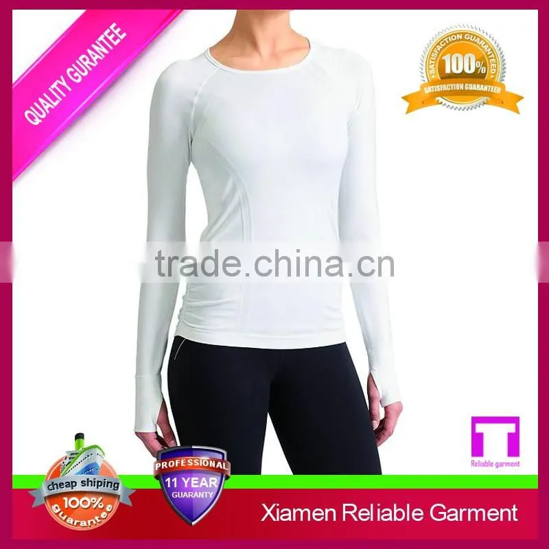 Wholesale compression modal cotton long sleeve sports t shirt top selling ladies out fit