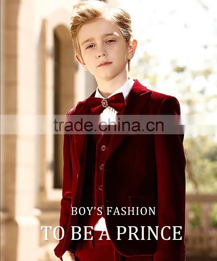 High quality Velvet sweat formal party suits for boys