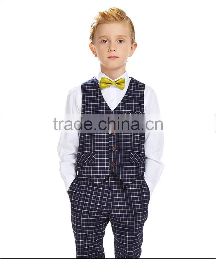 ELPA formal fancy kids clothes boys plaid three pieces children clothes suit boys