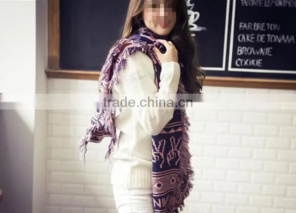 Korean style fashion latest design long acrylic candy color choice elegant wear shawl scarf womens