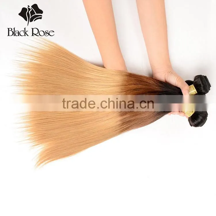 Color 1b/4/27# Straight Wave High Quality Brazilian Hair Weave Blonde and Brown