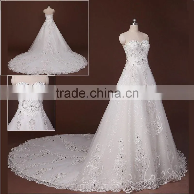 2017 A-line High Neck Sleeveless Floor-length Lace Wedding Gowns AS41101
