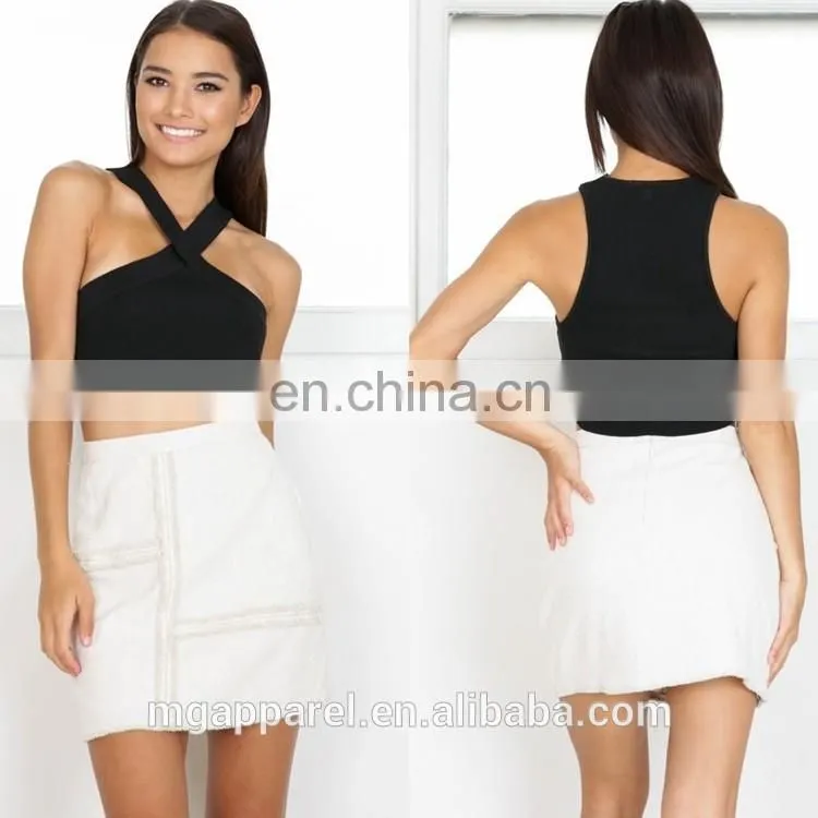 2017 New fashion casual style ladies plain crop top wholesale