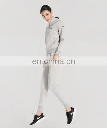 Lastest fashion design autumn winter loose fit plain hoodies women gym clothing