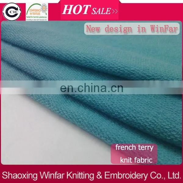 Winfar Textile Polyester Rayon General Quality Plain Dyed Knit French Terry Cloth Fabric