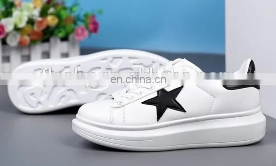 Wholesale women high heel sneakers lady lace up casual shoes