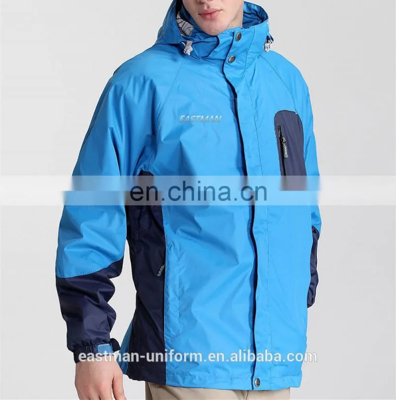 blue and black thermal comfortable ski jacket