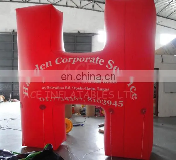 Inflatable H shape helium balloon with customized size