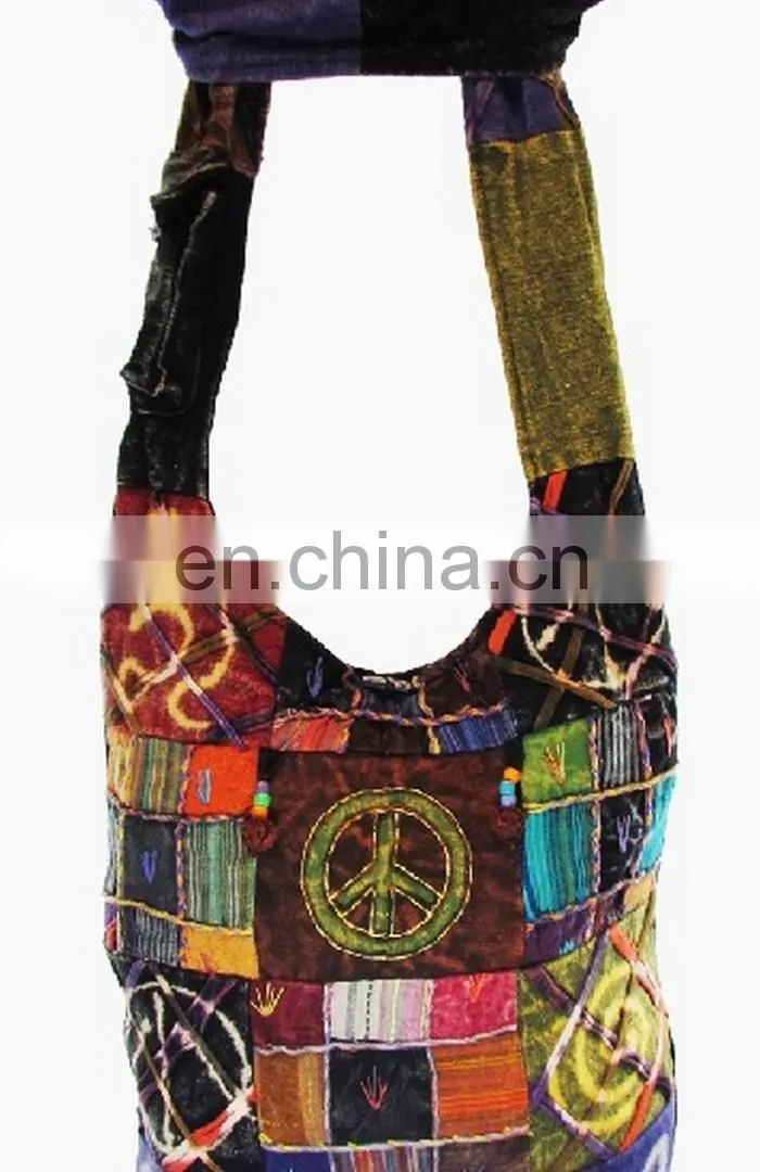 Sling Crossbody Shoulder Bag Purse Hippie Hobo Thai Cotton Gypsy India Made