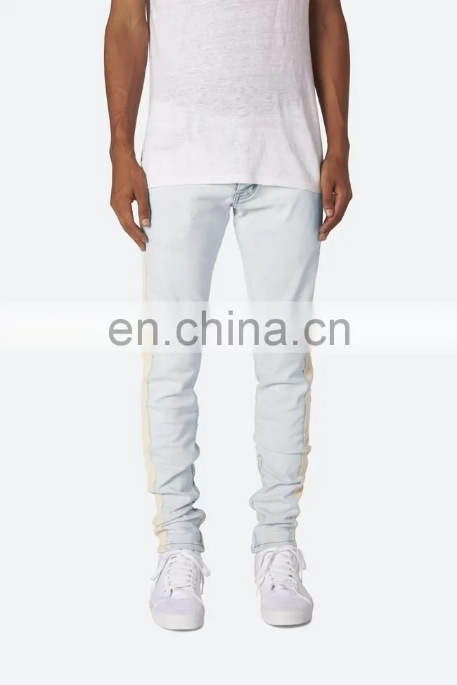 DiZNEW White Mens Wholesale Track Scratch Denim Jeans Pants For Men