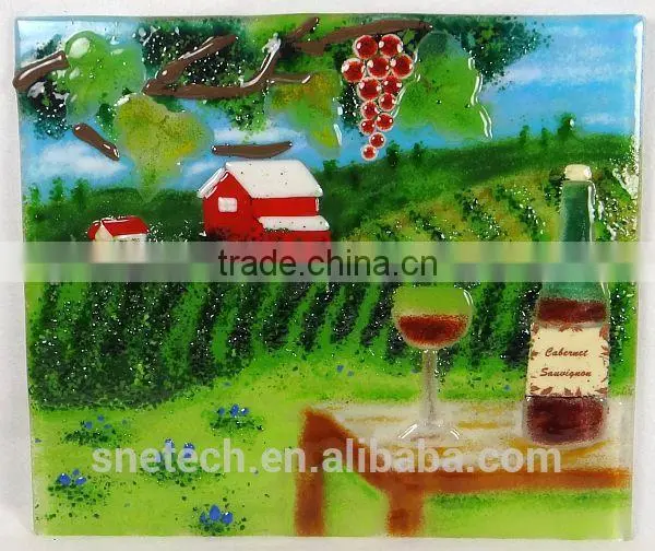 fused glass as interior wall or ceiling decoration