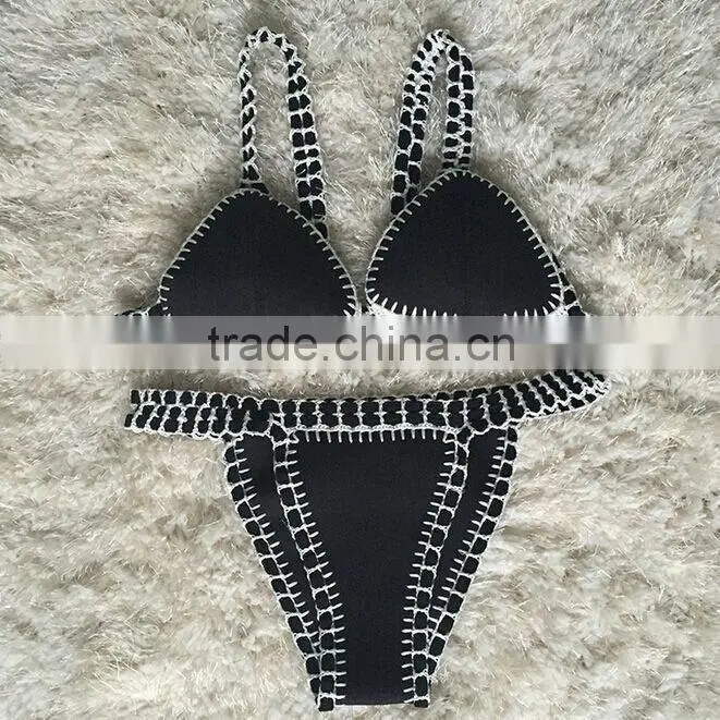 2016 best selling Colorfull neoprene Sexy european style bikinis Women's Bikini Style