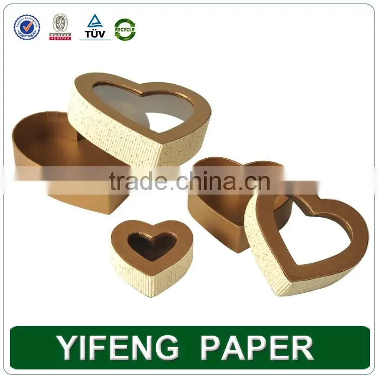 wholesale custom storage distribution kraft paper gift heart shaped packaging chocolate box