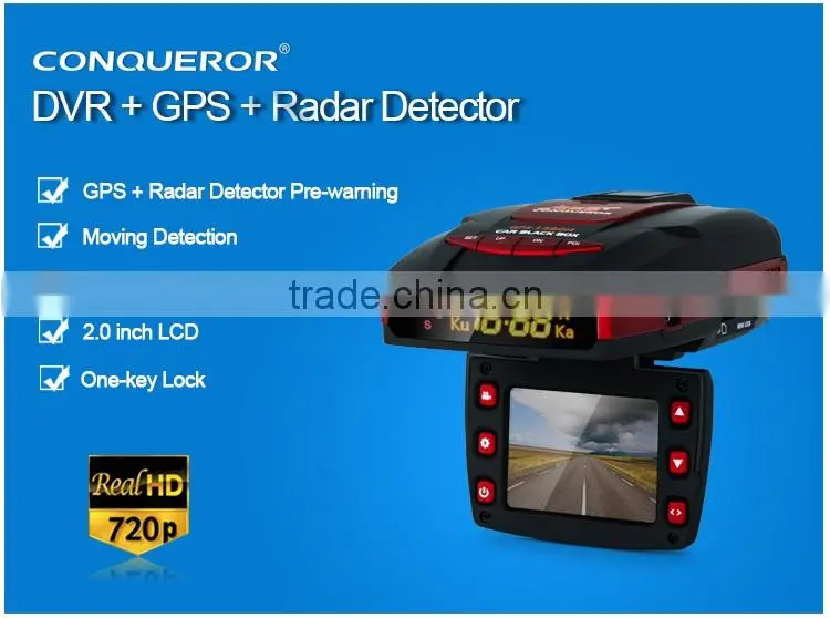 Economy 3 in 1 radar detector and GPS, Car black box 1080P DVR H.264 Dash Camera