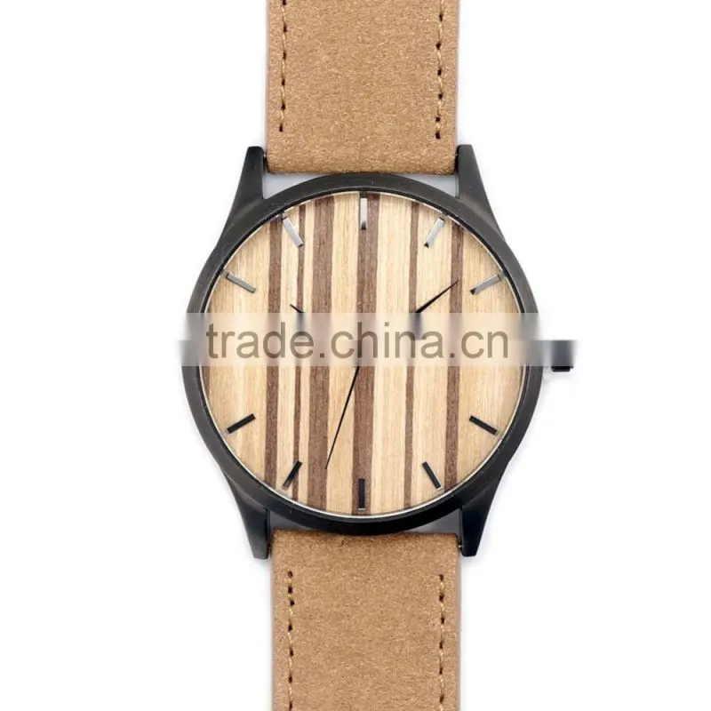 2016 New style leather band smart watch&wooden watch& watches men japanese quartz movement watches