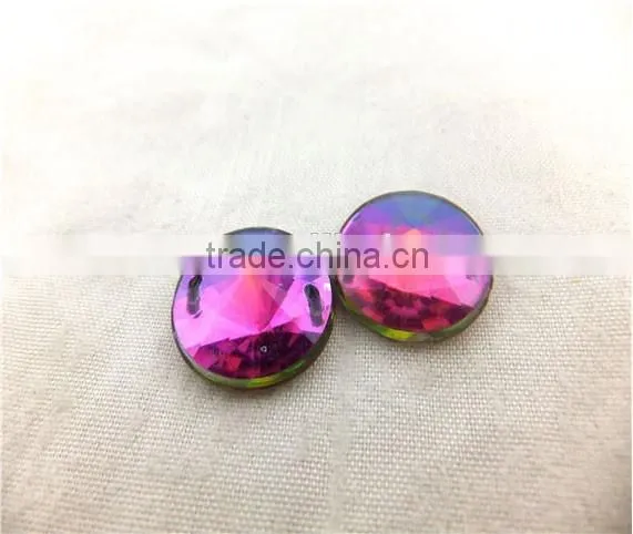 Round Shape Acrylic Stone with Rainbow Color