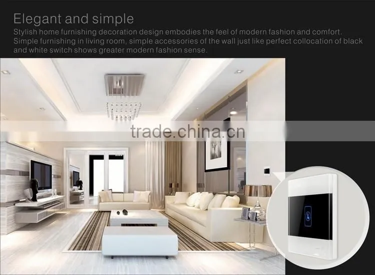 3 Gang Crystal Glass Panel Electronic Touch Smart Home Switch