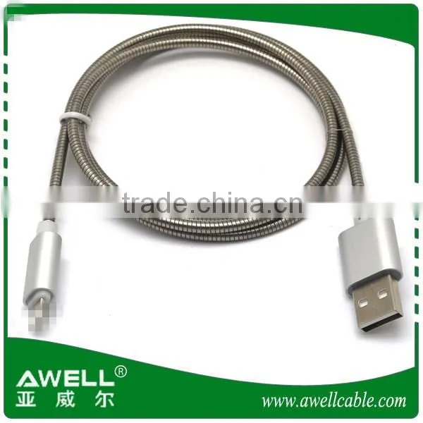 Hot selling steel braided micro usb cable