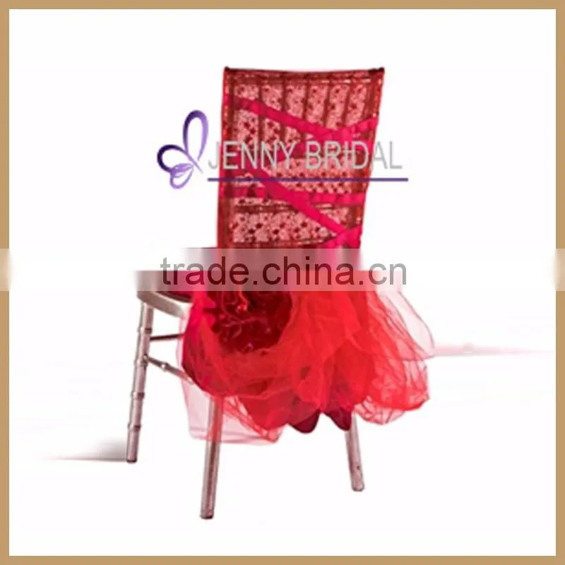 C133B hot pink tulle banquet weeding party chair cover