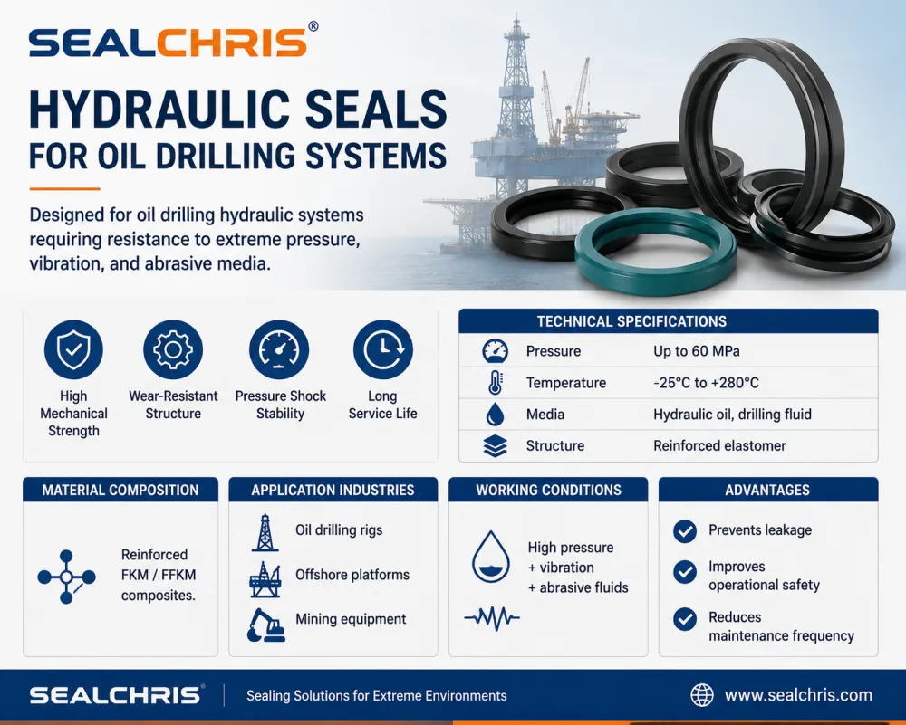Oil Drilling Hydraulic Seals | High-Pressure Wear-Resistant Gaskets