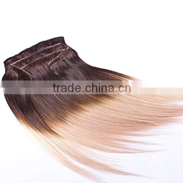 Remy cuticle 100% human hair Clip in hair extensions