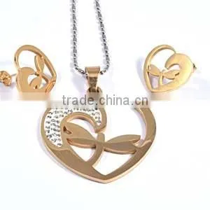 costume jewelry heart shape fashion jewelry set