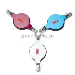 communication cable 1.5 meter retractable rj45 cable Made in China