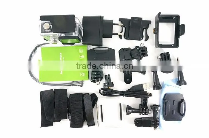 2016 hot sale Ultra HD 4K Sport Camera170 Degree Wide Angle Sports Action Camera with 2-inch Screen 1080p 60fps and wifi