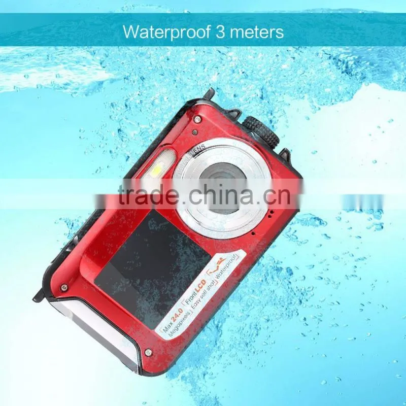 max 24 mp waterproof camera/dual display digital camera under water