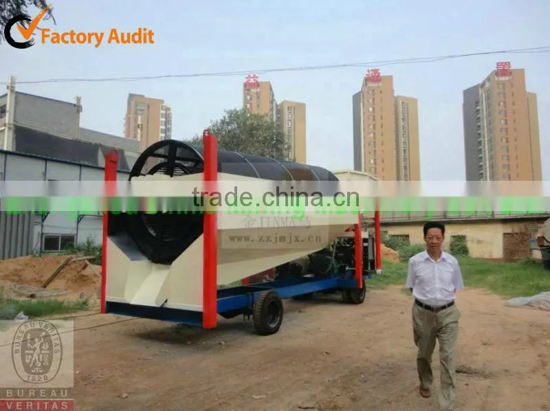 river sand mobile gold washing trommel