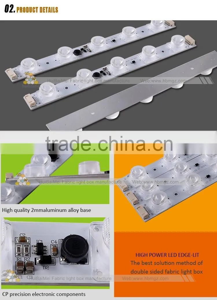 led module light bar for signage with PMMA optic lens