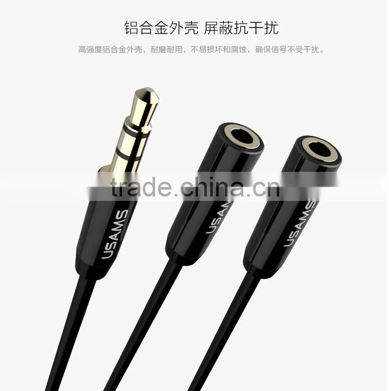 USAMS 50cm hifi rca jack cable Female to 3.5 male Stereo audio cable Extension aux cable for iPhone 6s Headphone Speaker MT-5750