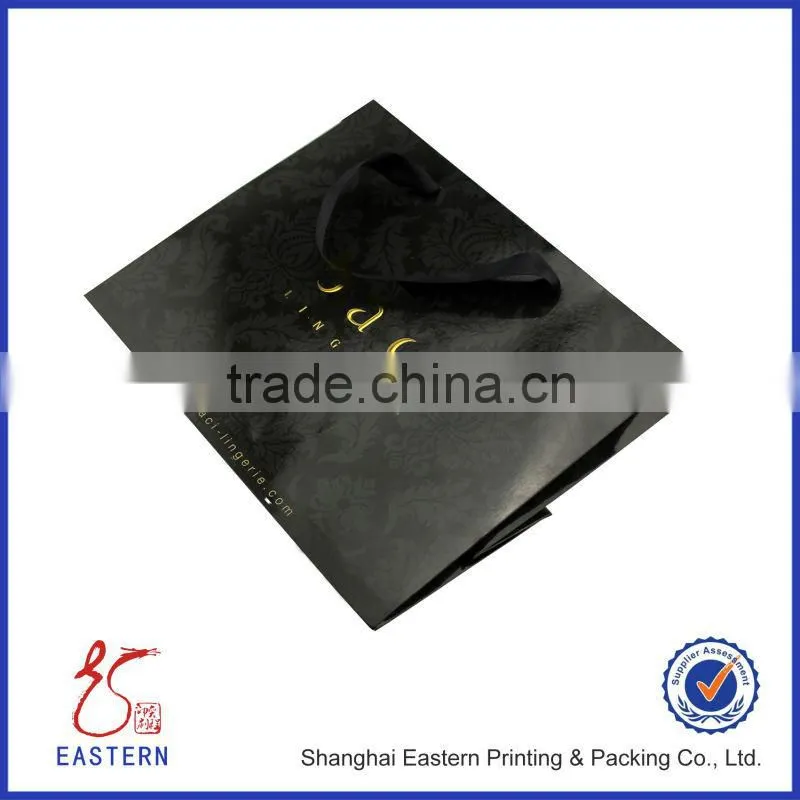 Customized black paper bag