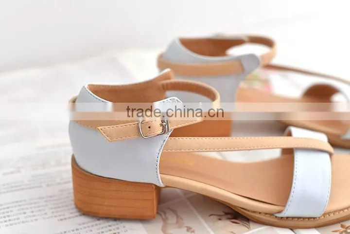 Latest design low heels fashion girl's shoes sandals