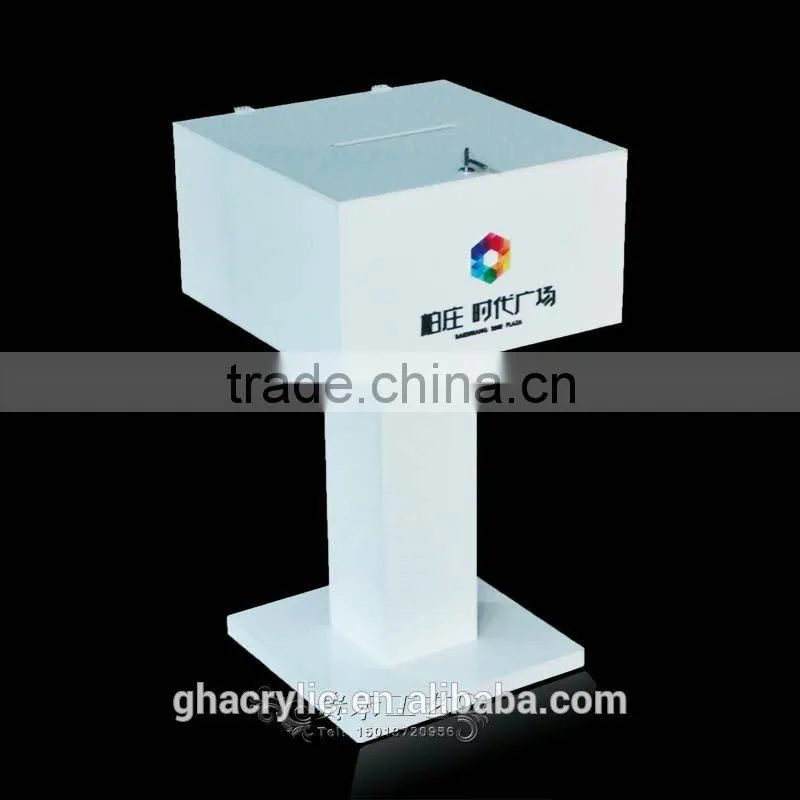 factory outlet vertical high-grade acrylic donation box suggestion box plastic ballot box