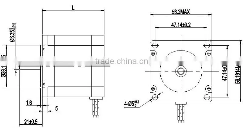 0.9 degree NEMA 23 Hybrid Stepper Motor Square 57BYGH / 57HSM